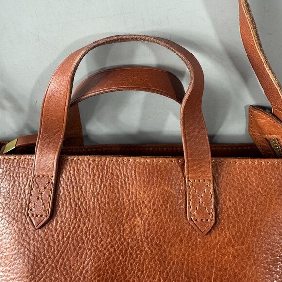 Madewell The Zip-Top Transport Crossbody Bag in English Saddle Brown Leather - Picture 9 of 14